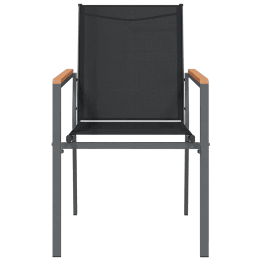 vidaXL Cadeiras de jardim 4 pcs 55x61,5x90 textilene e aço preto vidaXL Cadeiras de jardim 4 pcs 55x61,5x90 textilene e aço preto