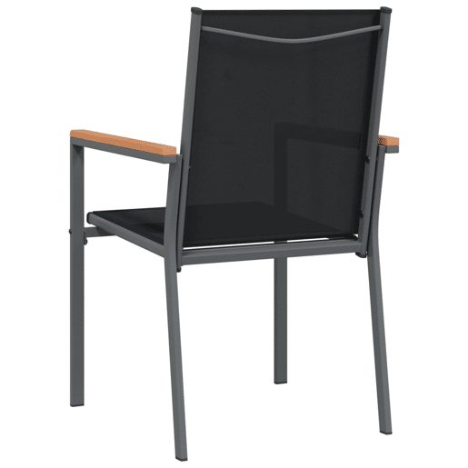 vidaXL Cadeiras de jardim 4 pcs 55x61,5x90 textilene e aço preto vidaXL Cadeiras de jardim 4 pcs 55x61,5x90 textilene e aço preto