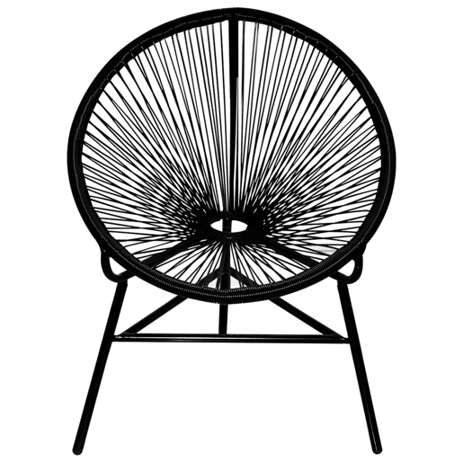 Cadeira de vime preto, forma oval