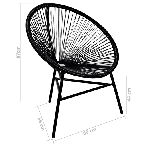 Cadeira de vime preto, forma oval