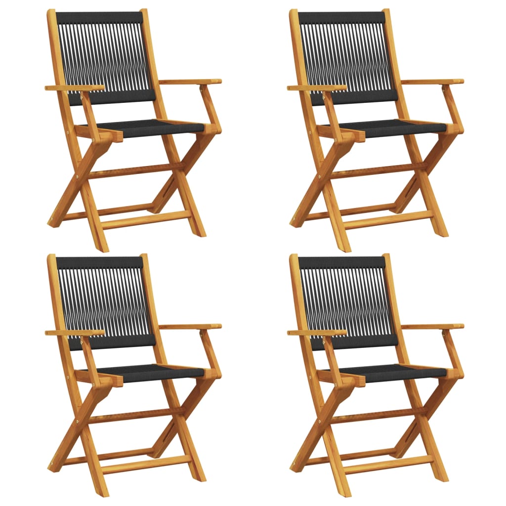 vidaxl sillas de jardin reclinables 4 uds madera maciza acacia negro