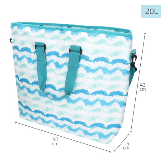 Aktive Bolsa térmica ondas 20L com alças e alça de ombro Aktive Bolsa térmica ondas 20L com alças e alça de ombro