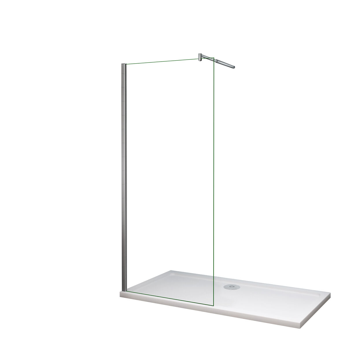 Mampara de ducha fija vidrio antical de 8mm con barra ajustable 70-120cm tamaño (108-110)x200cm