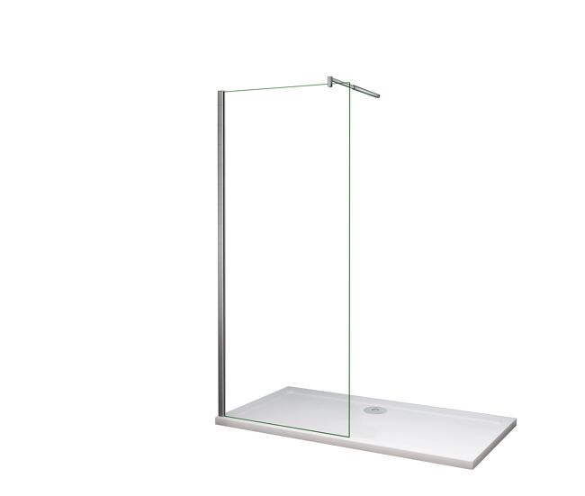Mampara de ducha fija vidrio antical de 8mm con barra ajustable 70-120cm tamaño (98-100)x200cm