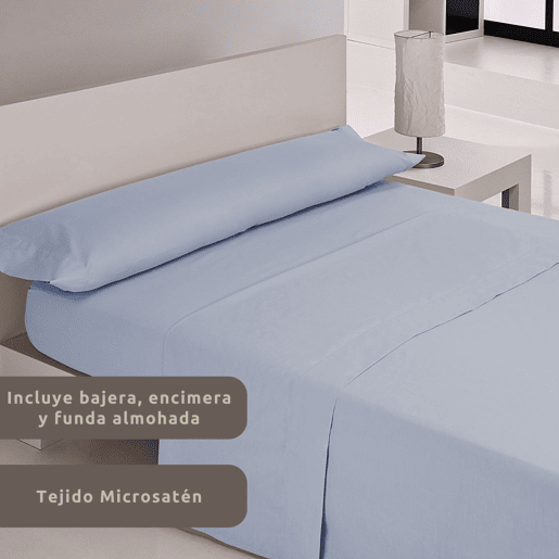 A Folha de Cama Lisa de Microfibre do Azul Cama 180cm Donegal Collections
