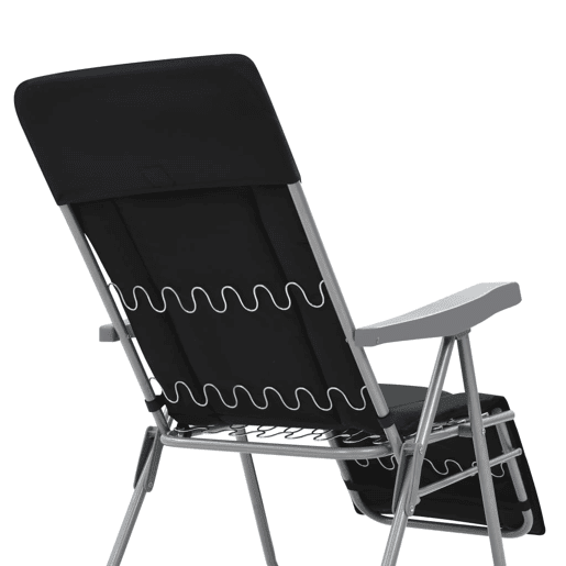 vidaXL Cadeiras de jardim dobráveis com almofadões 2 pcs preto
