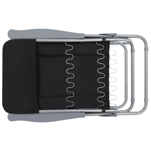 vidaXL Cadeiras de jardim dobráveis com almofadões 2 pcs preto