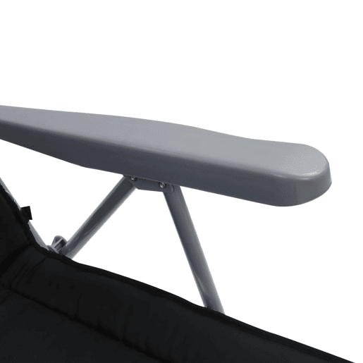 vidaXL Cadeiras de jardim dobráveis com almofadões 2 pcs preto