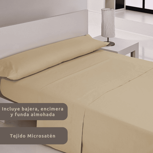 A Folha de Cama Lisa de Microfibre do Bege Cama 180cm Donegal Collections