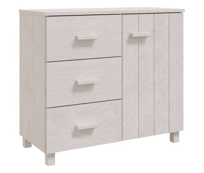 Vidaxl aparador hamar madera maciza de pino blanco 90x40x80 cm