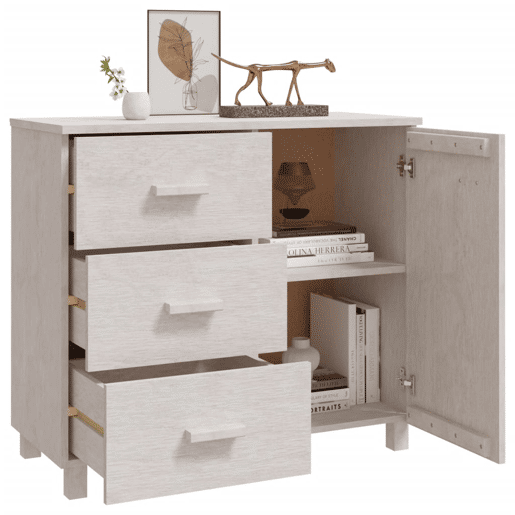 vidaXL Aparador HAMAR 90x40x80 cm pinho maciço branco vidaXL Aparador HAMAR 90x40x80 cm pinho maciço branco