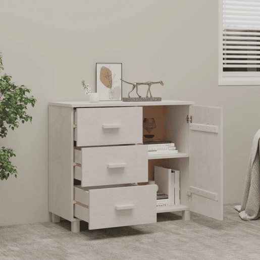 vidaXL Aparador HAMAR 90x40x80 cm pinho maciço branco vidaXL Aparador HAMAR 90x40x80 cm pinho maciço branco