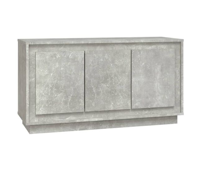 Vidaxl aparador de madera contrachapada gris hormigón 102x35x55 cm