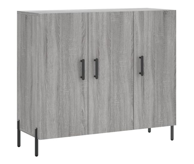 Vidaxl aparador de madera de ingeniería gris sonoma 90x34x80 cm