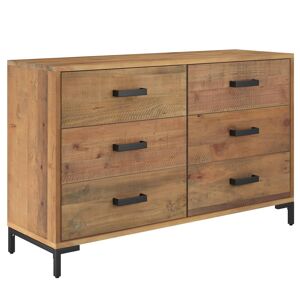 vidaXL Aparador 110x35x70 cm pinho maciço castanho