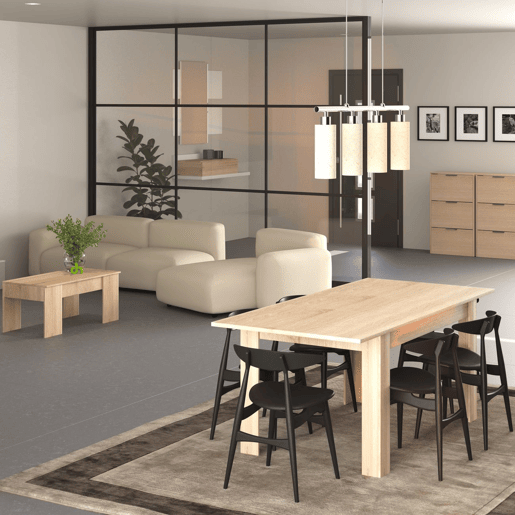 Pack mesa de jantar 140 e mesa de centro Vita Carvalho canadiano 140 x 78 x 90 cm