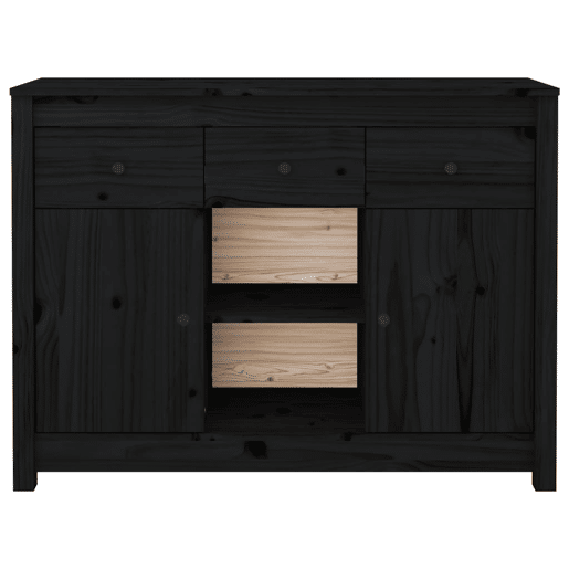 vidaXL Aparador100x35x74,5 cm madeira de pinho maciça preto