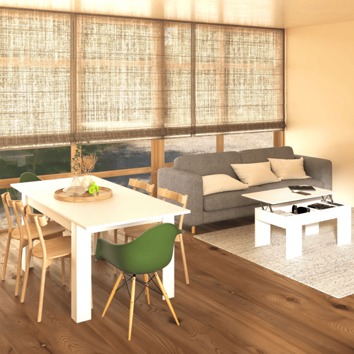 Conjunto de mesa de jantar 123 e mesa de centro Vita Artik White (Branco mate) 123 x 78 x 75 cm