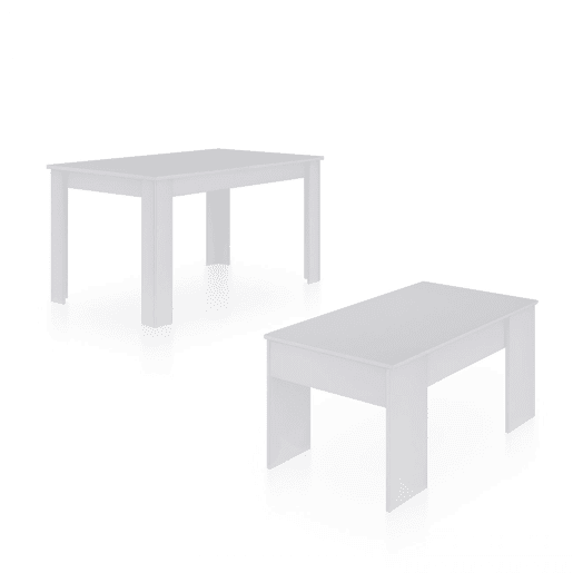 Conjunto de mesa de jantar 123 e mesa de centro Vita Artik White (Branco mate) 123 x 78 x 75 cm