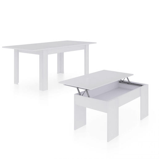 Conjunto de mesa de jantar 123 e mesa de centro Vita Artik White (Branco mate) 123 x 78 x 75 cm