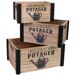 Cajones de madera impresos set 3 pzas Cajones de madera impresos set 3 pzas Marrón