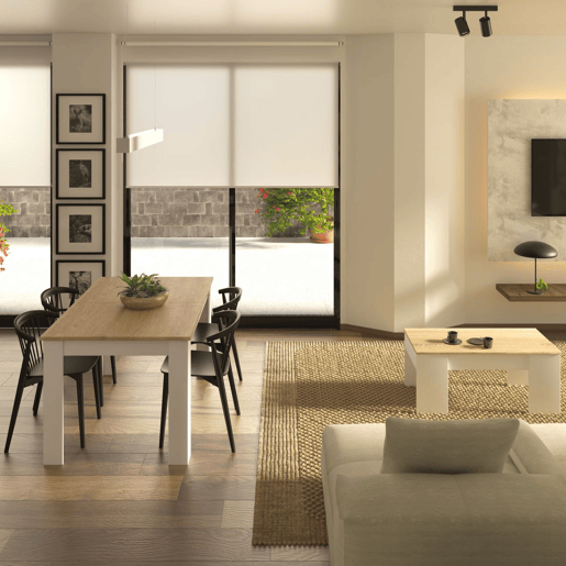 Pack mesa de jantar 140 e mesa de centro Vita Artik White (Branco mate) - Carvalho canadiano 140 x 78 x 90 cm