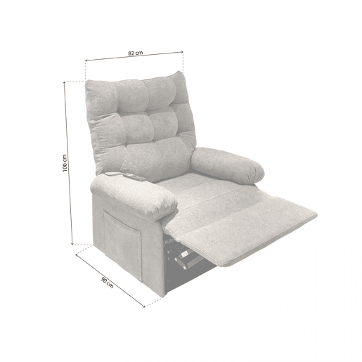 Cadeirão Cosmo Lift Relax Gris Tabaco 90 x 102 x 82 cm
