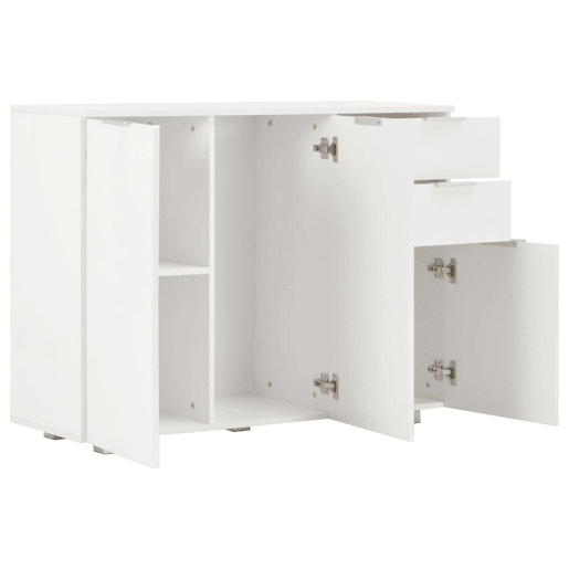 vidaXL Aparador 107x35x80,5 cm branco brilhante