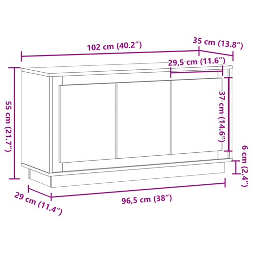 vidaXL Aparador 102x35x55 cm derivados de madeira madeira velha vidaXL Aparador 102x35x55 cm derivados de madeira madeira velha