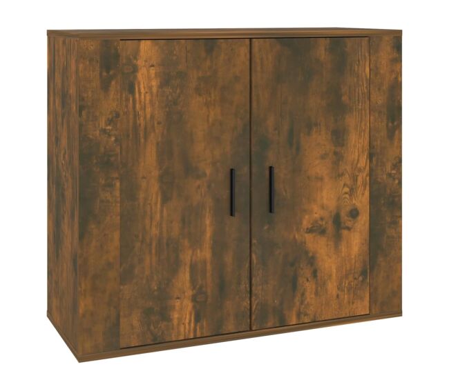 Vidaxl aparador madera contrachapada color roble ahumado 80x33x70 cm