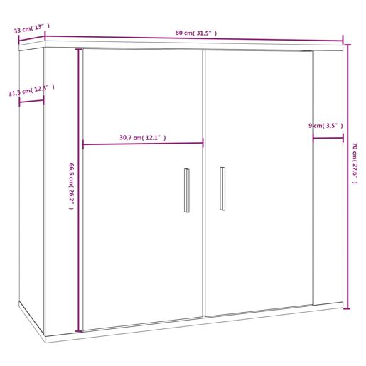 vidaXL Aparador 80x33x70 cm madeira processada branco vidaXL Aparador 80x33x70 cm madeira processada branco