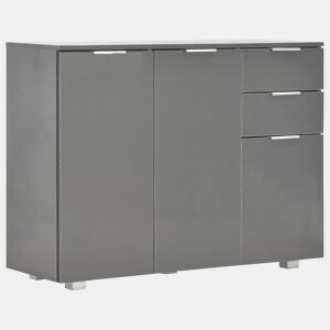 vidaXL Aparador 107x35x80,5 cm cinzento brilhante