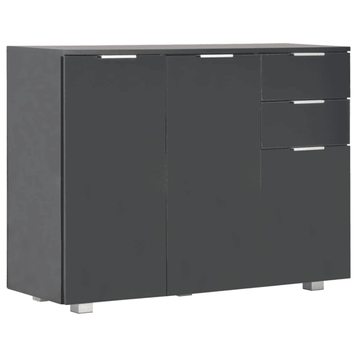 vidaXL Aparador 107x35x80,5 cm preto brilhante