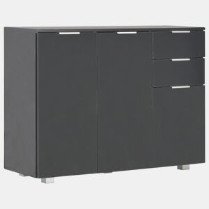 vidaXL Aparador 107x35x80,5 cm preto brilhante