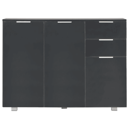 vidaXL Aparador 107x35x80,5 cm preto brilhante