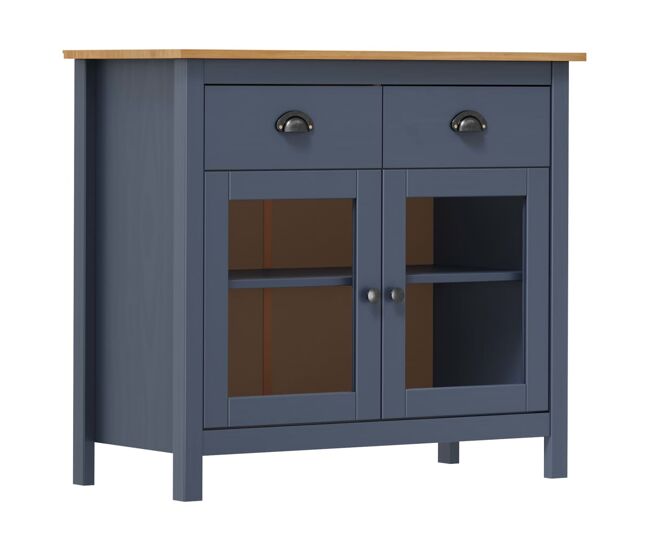 Vidaxl mesita de noche hill madera maciza de pino gris 90x40x80 cm