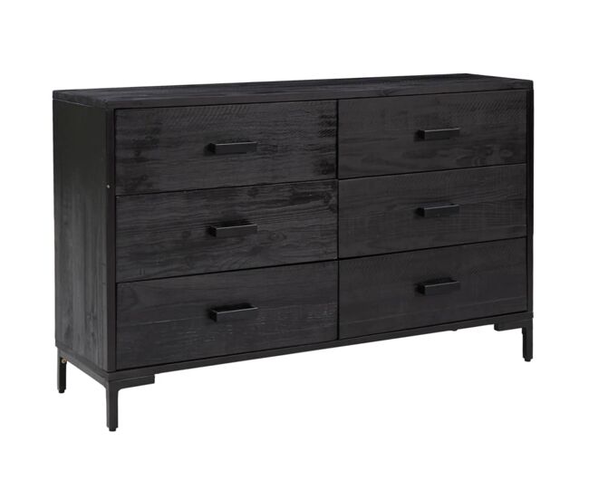 Vidaxl aparador de madera maciza de pino negro 110x35x70 cm