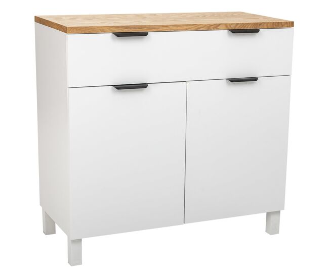 Recibidor de madera con 2 cajones y 2 puertas