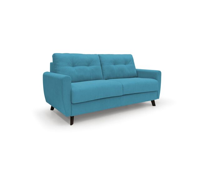 Callisto sofá cama convertible de tela suave e impermeable 168 cm (mat. 120x197) azul claro