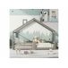 Cama infantil tipo cabina con base de láminas y chimenea Cama infantil tipo cabina con base de láminas y chimenea Gris Claro