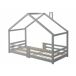 Cama infantil tipo cabina con base de láminas y chimenea Cama infantil tipo cabina con base de láminas y chimenea Gris Claro