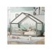 Cama infantil tipo cabina con base de láminas y chimenea Cama infantil tipo cabina con base de láminas y chimenea Gris Claro