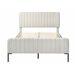 Estructura de cama tapizada en lino, cama doble tamaño king 145x209 Estructura de cama tapizada en lino, cama doble tamaño king 145x209 Blanco/ Beige