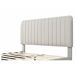Estructura de cama tapizada en lino, cama doble tamaño king 145x209 Estructura de cama tapizada en lino, cama doble tamaño king 145x209 Blanco/ Beige
