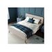Estructura de cama tapizada en lino, cama doble tamaño king 145x209 Estructura de cama tapizada en lino, cama doble tamaño king 145x209 Blanco/ Beige