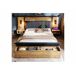 Cama doble con tapizado de lino efecto madera de roble 261x234 Cama doble con tapizado de lino efecto madera de roble 261x234 Roble Artisan