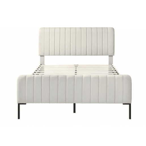 Cama estofada em linho cinza-bege cama de casal King 160x200cm EGMOID KING
