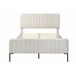 Estructura de cama tapizada en lino, cama doble tamaño king 165x209 Estructura de cama tapizada en lino, cama doble tamaño king 165x209 Blanco/ Beige
