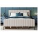 Estructura de cama tapizada en lino, cama doble tamaño king 165x209 Estructura de cama tapizada en lino, cama doble tamaño king 165x209 Blanco/ Beige