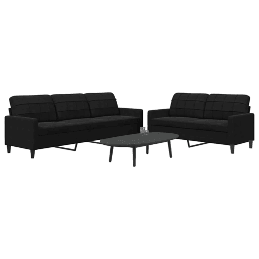 vidaXL 2 pcs conjunto de sofás com almofadões veludo preto vidaXL 2 pcs conjunto de sofás com almofadões veludo preto